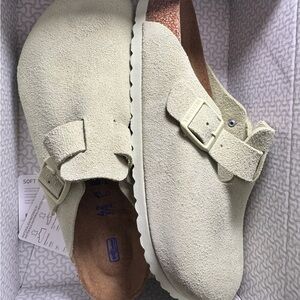 Birkenstock Boston Clog Faded Lime Suede | 9M / 10.5W | NWT